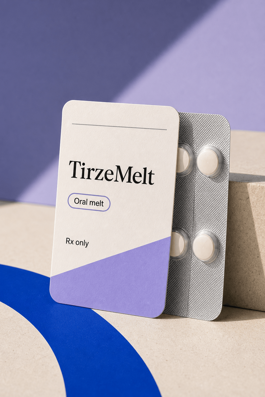 Unbranded illustrative TirzeMelt oral melt pack.