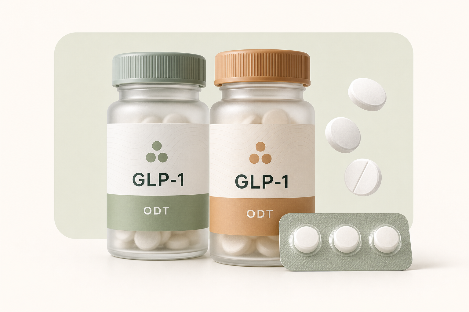 Illustrative renders of Oral GLP-1 Melts treatments