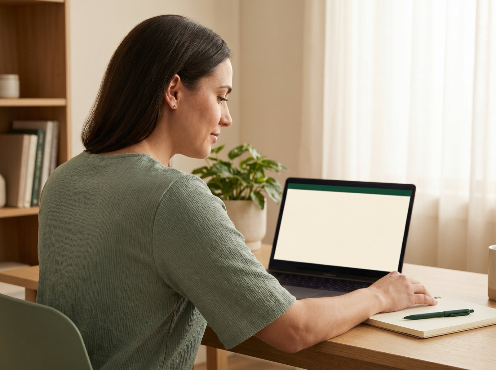 Clinician reviewing a patient intake at a desk